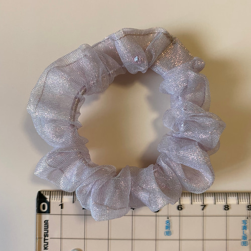 ラメの瞬きオーガンジーミニシュシュ3P ピンク系3点セット シュシュ