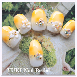 斑駁黃03/Party/Bridal/Nail tip/Wedding/Color Dress/False nail/Nail 第3張的照片