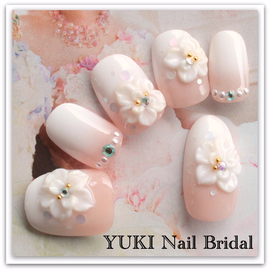 ウェディング3Dフラワーネイル05 ネイルチップ（つけ爪） yuki