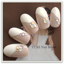 薔薇とレースのウェディングネイル ネイルチップ（つけ爪） yuki-nail