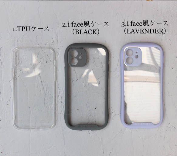 水色系　爽やかなアートステッカーとスマホケースのセット（iphone12 /12mini /12promax対応 2枚目の画像