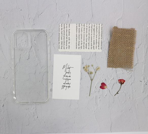花とアートステッカーとスマホケース（かすみ草とバラ）iphone13 /12/11/mini /promax/iface 2枚目の画像