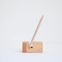 会津の天然木「スマホスタンド＆スピーカー」Aタイプ 3枚目の画像