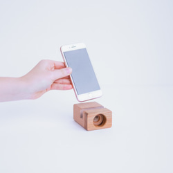会津の天然木「スマホスタンド＆スピーカー」Aタイプ 4枚目の画像