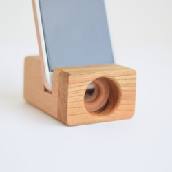会津の天然木「スマホスタンド＆スピーカー」Aタイプ 5枚目の画像