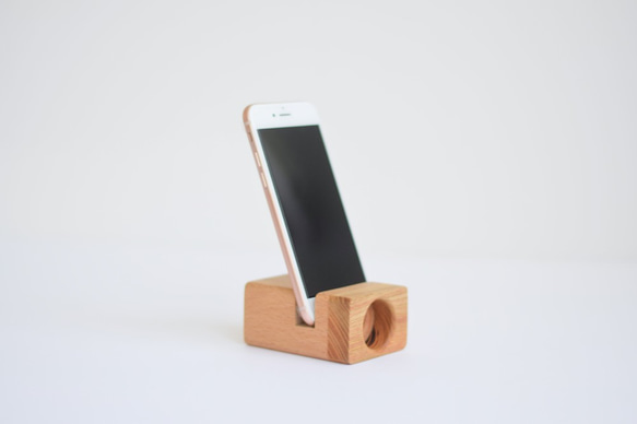 会津の天然木「スマホスタンド＆スピーカー」Aタイプ 8枚目の画像