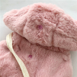 冬用 ピンクウサギのコート 犬服 わんこ服 6枚目の画像