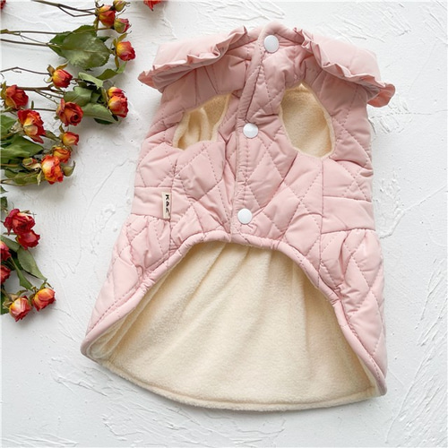 新作♡冬用 Dカン付 犬服 ピンク わんこ服 ペット服・アクセサリー