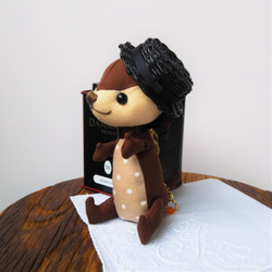 ：リニューアル：人形・ぬいぐるみ用カンカン帽子　黒 6枚目の画像