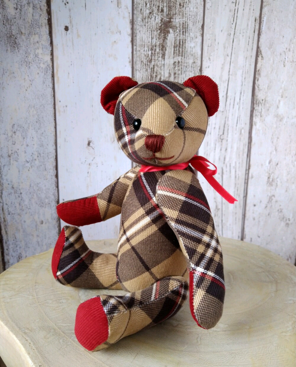 タータンくん 親ぐま クマ テディベア ハンドメイド ぬいぐるみ 【公式