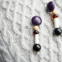 《大ぶりシリーズ》vintage purple pierce、earring 1枚目の画像