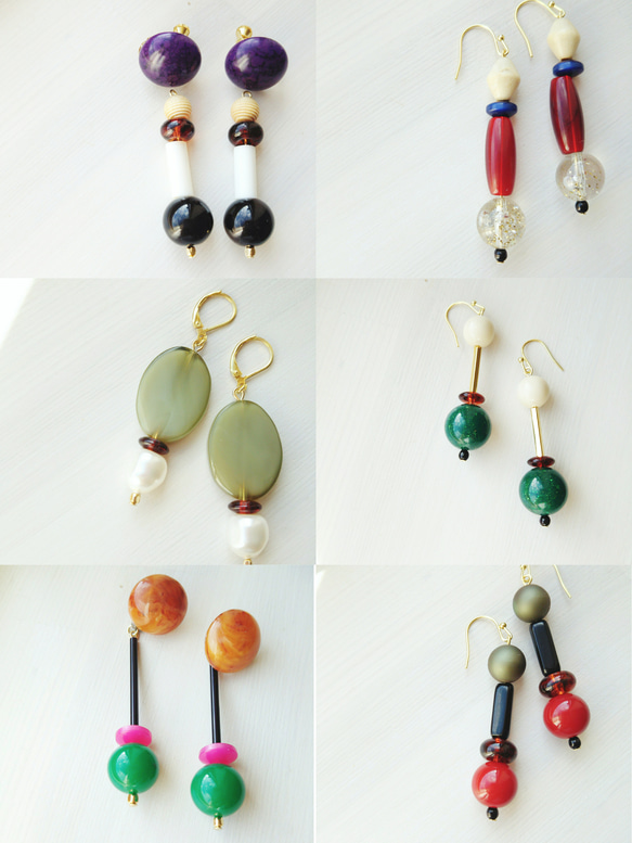 《大ぶりシリーズ》vintage purple pierce、earring 4枚目の画像