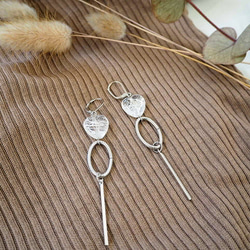 heart silverring metalbar pierce、earring 3枚目の画像
