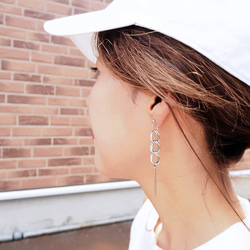 silverchain metalbar pierce、earring 2枚目の画像