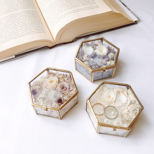 ♫プリンセスアロマストーン＋ケース リボンギフトボックス Sサイズ （リング・ワンストーンピアス