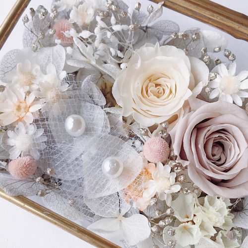 プリザーブドフラワー ブーケ ベージュ系 プリザーブドフラワー ブーケ ベージュ系 ブーケ (ベージュ系)のフリマ