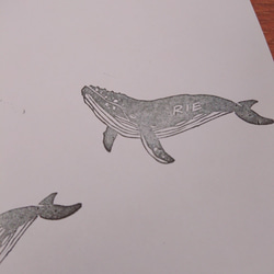 シロナガスクジラの名入れはんこ　名入れ消しゴムはんこ 3枚目の画像