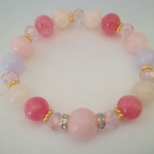 【割引セール】ハンドメイド クリスタルビーズと天然石のブレスレット 割引セール】ハンドメイド クリスタルビーズと天然石のブレスレット