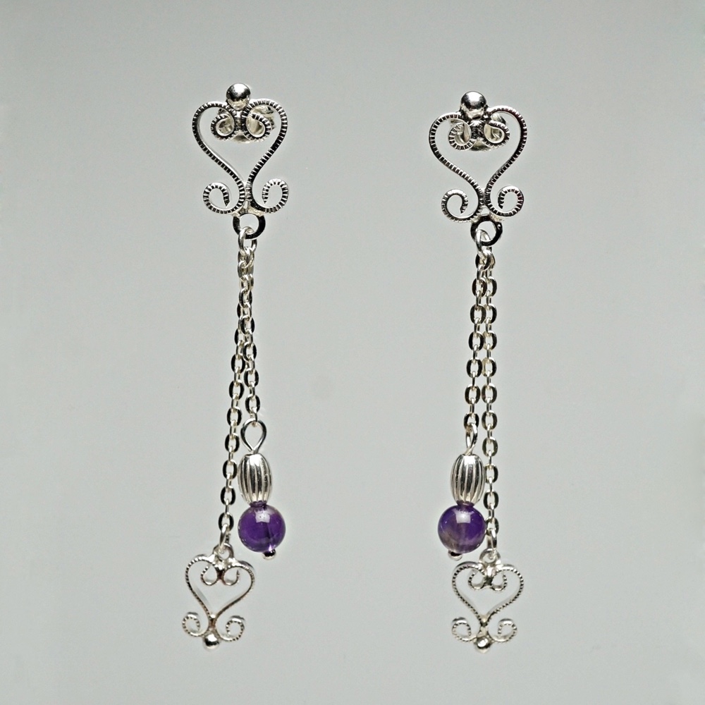 唐草シルバーピアスⅢ