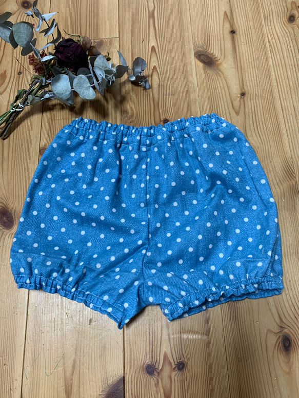 キッドブルー　ドット柄ブラジャーショーツセット KID BLUE 水色ドット柄ブラジャーショーツセット 80-90（KID