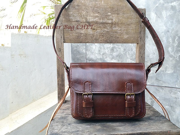 た*ろ様 MCM ブラウンレザー ベルト新品　ショルダーバッグ レザーベルトショルダーバッグ・ブラウン ショルダーバッグ Chet