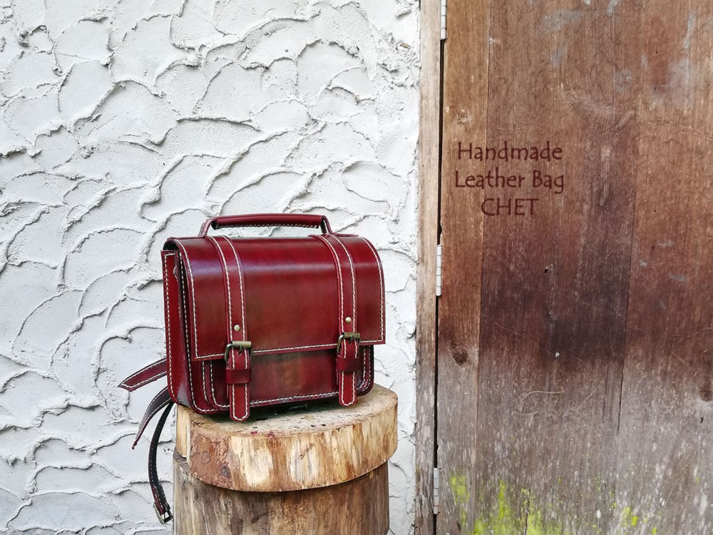 3wayレザーバックパック＆ショルダーバッグ（赤茶）