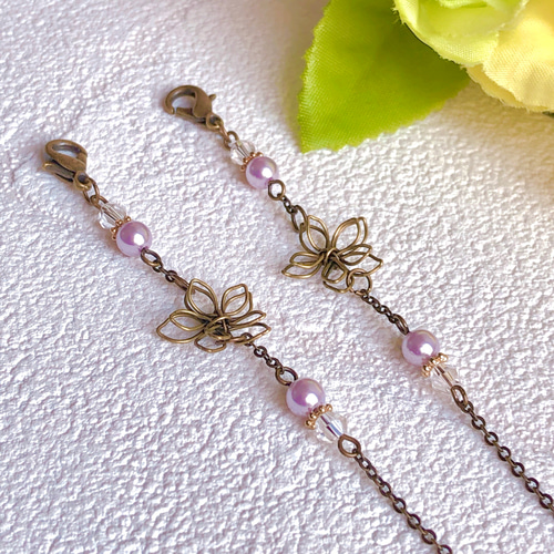 金古美 ワイヤーフラワー✧︎マスクチェーン マスクストラップ メガネ