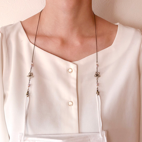 金古美 ワイヤーフラワー✧︎マスクチェーン マスクストラップ メガネ