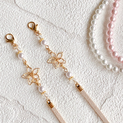 メガネ留め追加OK》ワイヤーフラワー❁⃘*.ﾟスエード合皮 選べるcolor