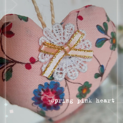 ☆*°春色ガーランド☆*°spring pink ハート＆フラワーモチーフ 3枚目の画像