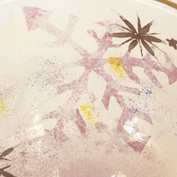 雪の結晶・高台ミニグラス（桃色） 7枚目の画像