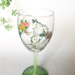 セール！お花とレース鱗のワイングラス 1枚目の画像