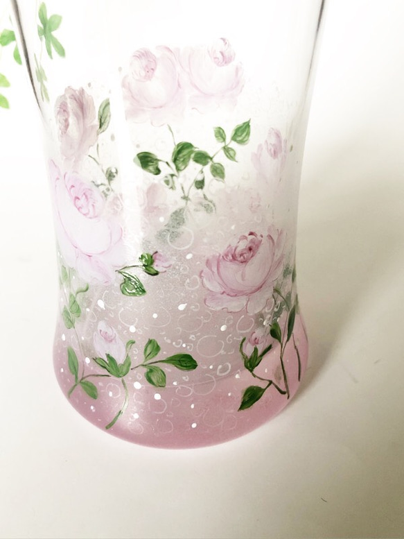 タップリ入るゴブレット&花瓶（ピンクローズ） 6枚目の画像