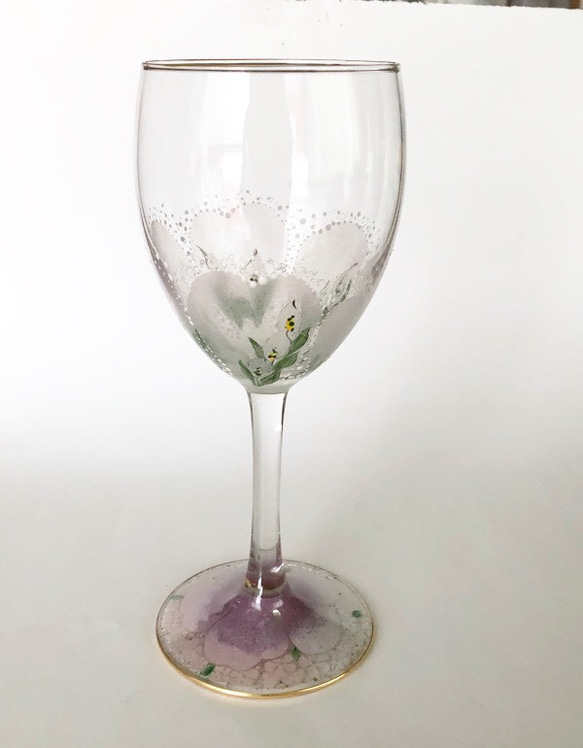 期間限定セール・誕生花！水芭蕉のワイングラス 1枚目の画像