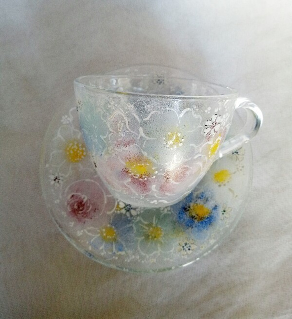 母の日！お花ふわりカップ＆ソーサーピンク系（あたたかいのもOK） 3枚目の画像