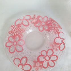 お花のレースのコーラルピンクのカップ＆ソーサー（あたたかいのもOK） 4枚目の画像