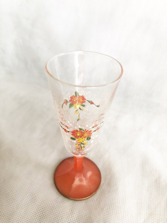 小花とまるドットの梅酒グラスOr 2枚目の画像