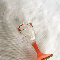 小花とまるドットの梅酒グラスOr 4枚目の画像