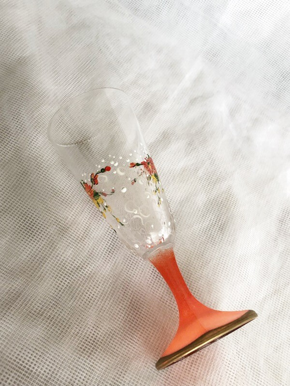 小花とまるドットの梅酒グラスOr 4枚目の画像