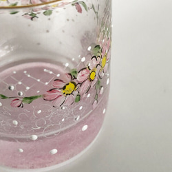 小花と丸いドットのミニグラスY/pink 4枚目の画像
