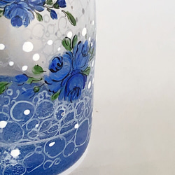 小花と丸いドットのミニグラスY/ブルー 4枚目の画像