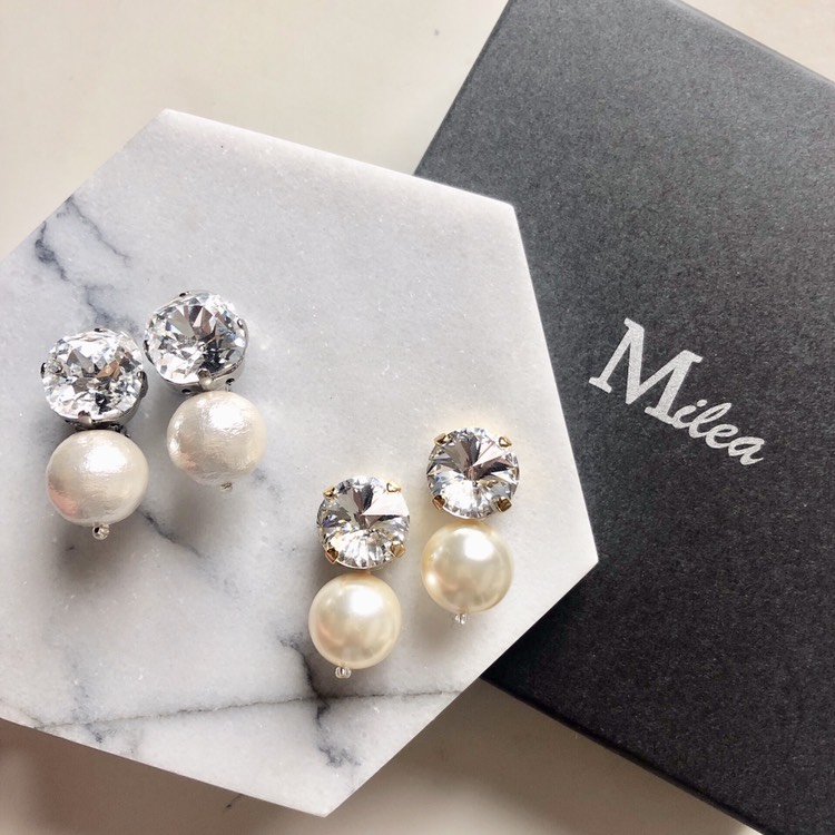 クリスタルガラスとコットンパール