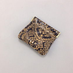 [再販]シンプルな板バネ口金コインケース(茶) 1枚目の画像
