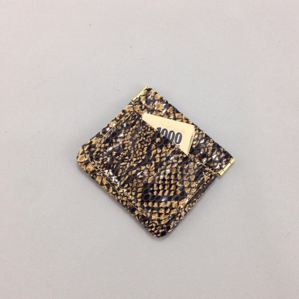 [再販]シンプルな板バネ口金コインケース(茶) 2枚目の画像