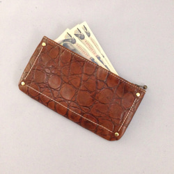 [再販]本革＊型押し革のペタンコ財布 2枚目の画像