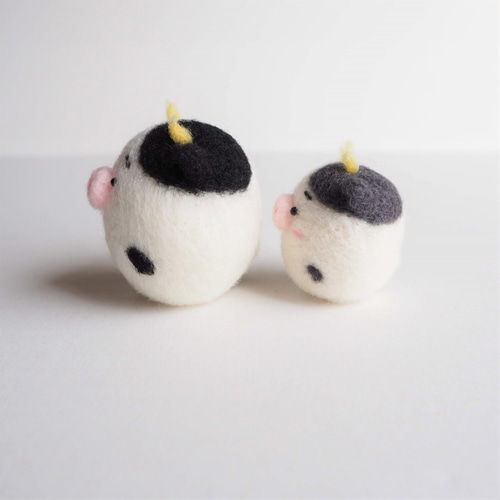 羊毛フェルト】牛の親子作ってみた/needle felting/正月/干支/丑