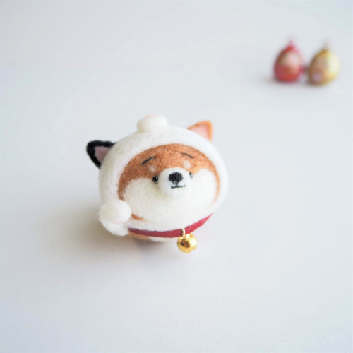 羊毛フェルト 招き犬 シーズー 犬 ハンドメイド ミニチュア