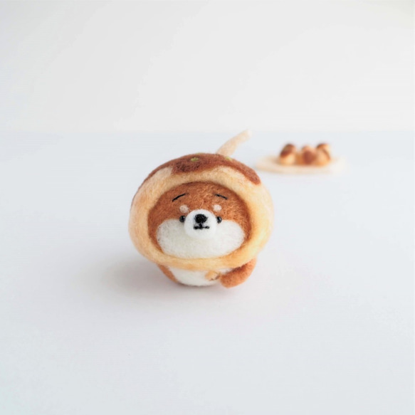 受注製作】なりきりたこ焼きのまゆ柴犬(赤柴・黒柴・白柴) 羊毛 