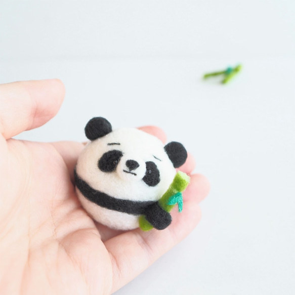 【訂做】繭熊貓-抱竹點心-毛氈 第4張的照片