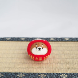 【受注製作】なりきりだるまのまゆ柴犬(赤柴・黒柴・白柴)　羊毛フェルト 12枚目の画像